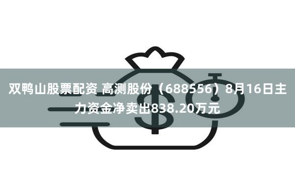 双鸭山股票配资 高测股份（688556）8月16日主力资金净卖出838.20万元