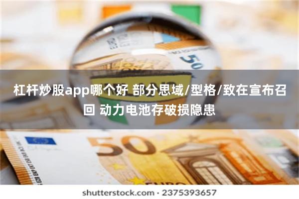 杠杆炒股app哪个好 部分思域/型格/致在宣布召回 动力电池存破损隐患